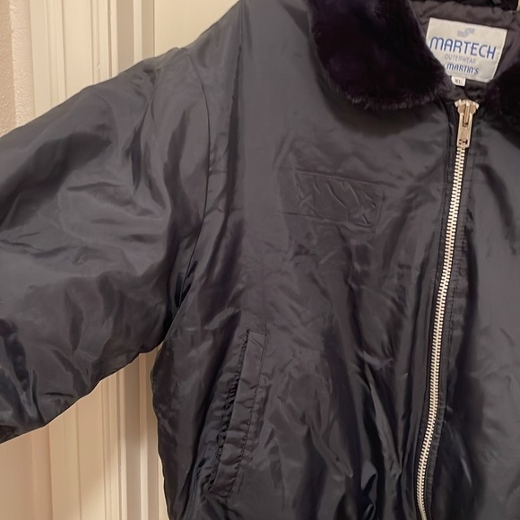 Martin’s Flight Jacket‎ Navy Blue Nylon Faux Fur collar, Full Zip, men’s Sz XL - Picture 12 of 16
